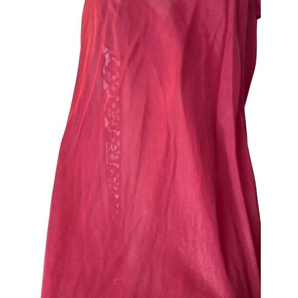 Vintage Red Lace Trimmed Sleeveless Nightgown - Picture 4 of 4